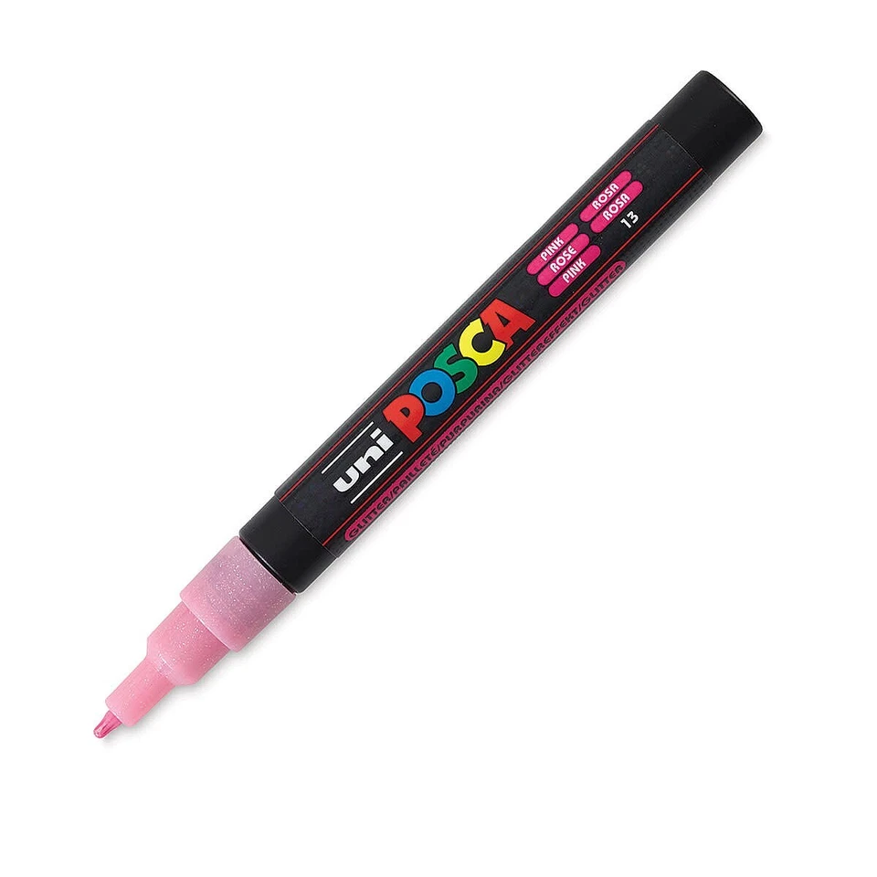 Posca Markers, Paint Marker, Glitter Pink Paint, 3M Fine Tip, Opaque, Sparkle - Image 2 of 2