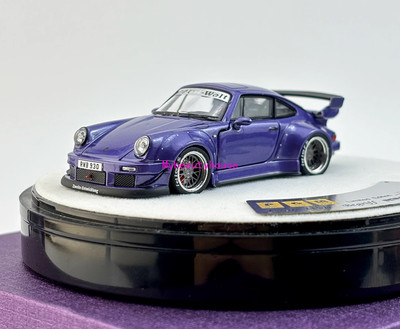 PGM 1:64 Purple RWB 930 Round Classic Sports Model Diecast Metal Car