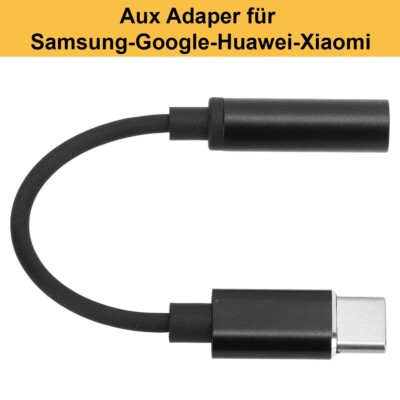 USB C auf AUX 3,5mm Adapter Stereo USB Typ C zu Klinke Klinkenkabel Audio