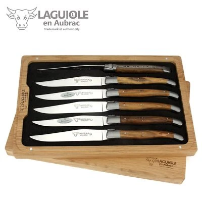 Laguiole en Aubrac Steakmesser - 6er Set - Pistazie - Tafel-Messer Frankreich - Bild 1 von 4