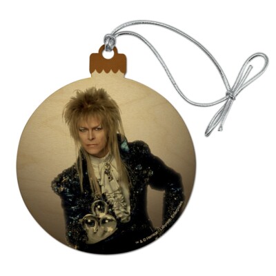 David Bowie As Jareth From The Labyrinth Wood Christmas Tree Holiday Ornament