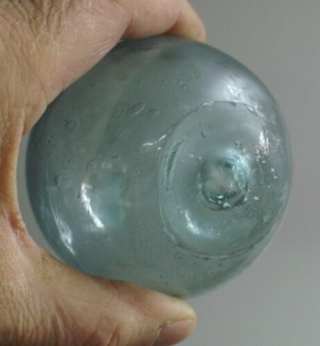 SN382 Authentic Japanese Glass Fishing Float Light Green 3'' Alaska Marked 2 - Picture 5 of 5