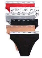 Hanes Originals Women's Cotton Stretch Hi-legs Panties 6 Pack Size 7 / L
