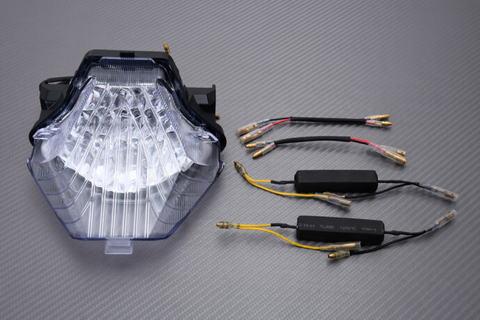 Feu stop LED Yamaha MT03 transparent à clignotants intégrés Plug & Play