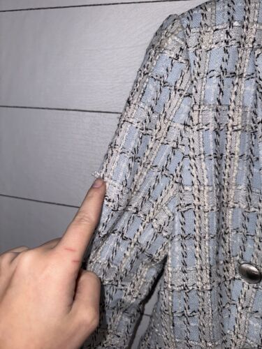 Blazer doppiopetto tweed L'AGENCE Kenzie taglia 2 NUOVO - Foto 9 di 11
