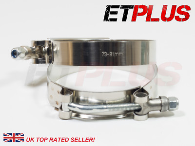 ETPlus T-Bolzen Schlauchschelle Schelle Edelstahl Auspuff TBolt Heavy Duty 73mm-81mm 2,75''