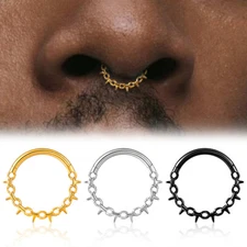 1PCS Cool G23 Titanium Nose Rings Tragus Thick Septum Hinged Clip Earrings