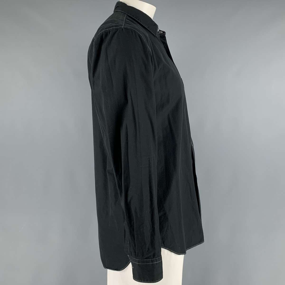 COMME des GARCONS Size XL Black Contrast Stitch Cotton Long