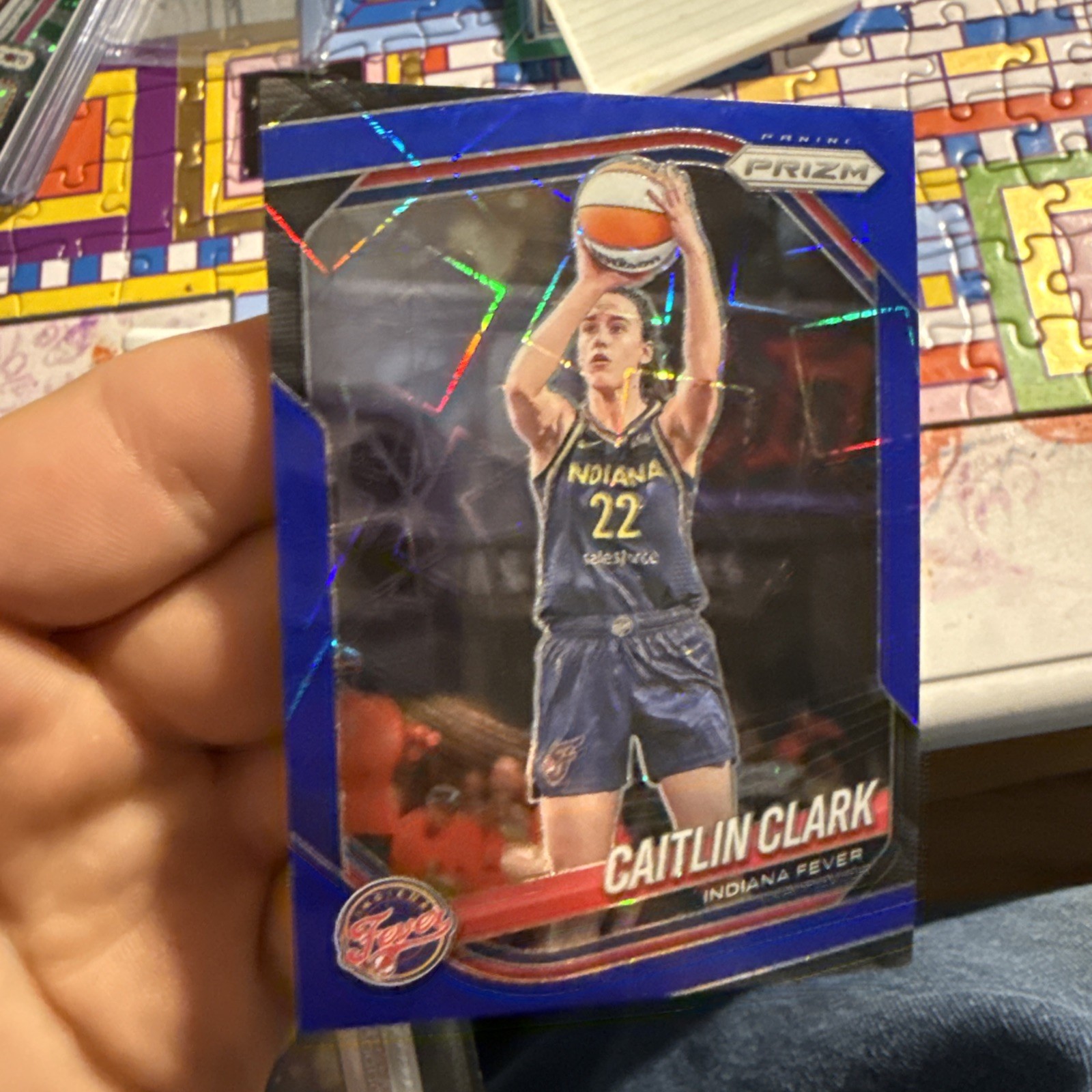 2025 Panini Prizm WNBA Caitlin Clark Blue Velocity Prizm #22 Indiana Fever