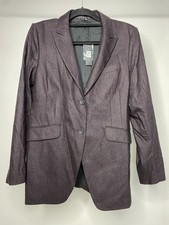 Theory Andorie Blazer Women's 12 Galen Wool Black Auburn Two Button Jacket NWT