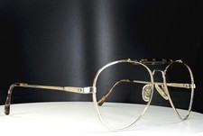 VTG UNBRANDED Aviator Gold Unisex Classic Full Rim Eyeglasses FRAMES ONLY