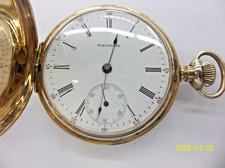 Antique 14K Gold WALTHAM Hunter Case 17 Jewels Pocket Watch size 16 model 1899