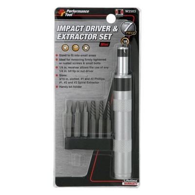 PERFORMANCE TOOL Screwdriver. Impact with 6 tip W2503