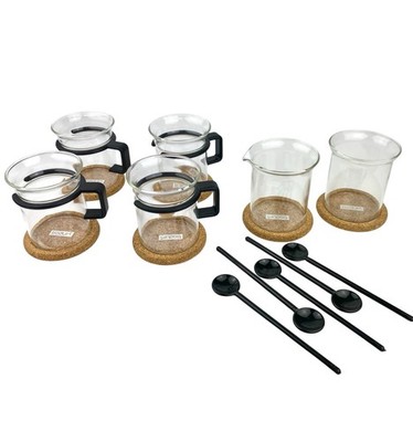 Bodum Bistro Star Trek Captain Picard Mugs Sugar Creamer Spoons Coasters Black