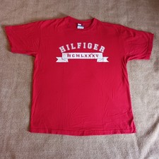 Vintage Tommy Hilfiger T-Shirt Hilfiger MCMLXXXV Spellout 2/01 Made In USA