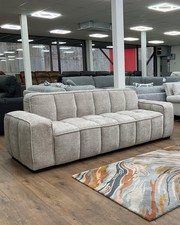 Luna Grand 3-Seater Modern Super Comfortable Fabric Sofa In Beige