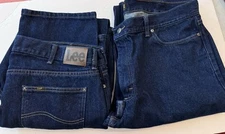 2 Pr Lee Regular Fit Bootcut Mid Rise Cotton Blue Jeans Mens 42 34