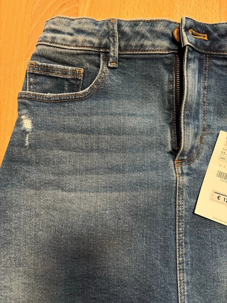 Jeans Rock, Zara, Neu, Größe 152 mit verstellbaren Bund