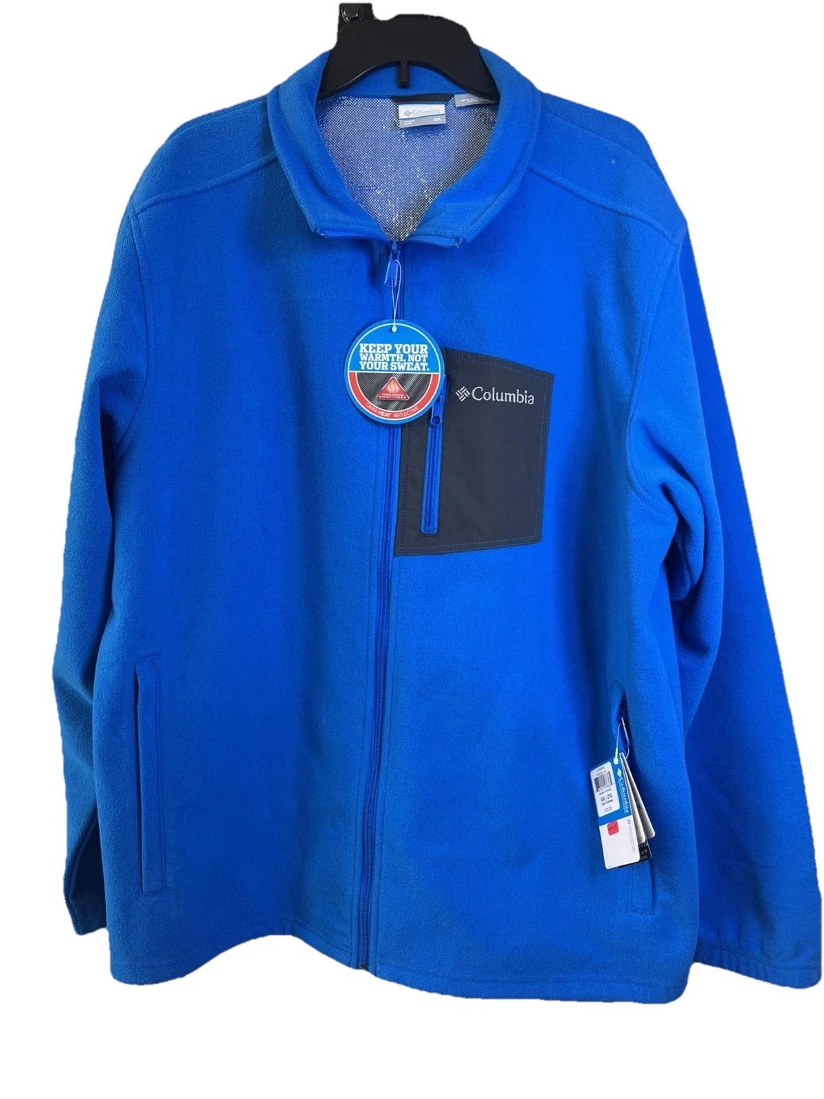 Columbia Omniheat Jacket Men XXL Blue Full Zip-Up Jacket Quarter Zip Adult
