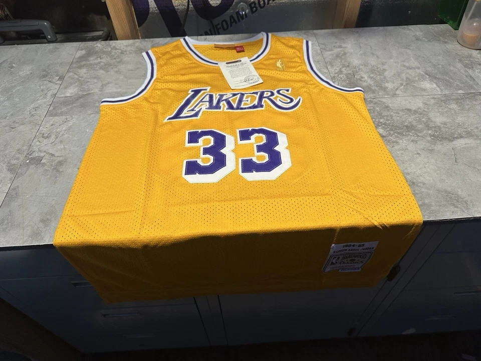 Camiseta deportiva grande Mitchell & Ness Hardwood Classics Kareem Abdul-Jabbar Lakers nueva con etiquetas Foto 4 de 4