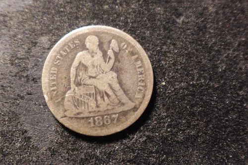 1867-S VG F Full Date Seated Liberty Dime Decent Coin WCO