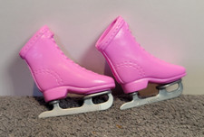 Vintage Barbie ICE SKATES Pink with Silver Blades - HTF 