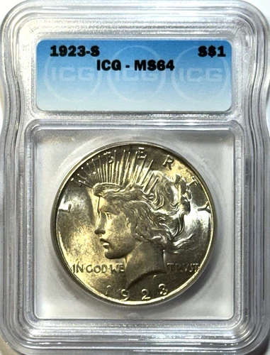 1923-S Peace Silver Dollar $1 | ICG MS64 | Hidden ICG GEM | San Francisco Mint!