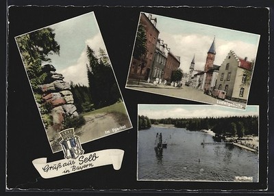 Ansichtskarte Selb in Bayern, Ludwigstraße, Waldbad, Partie im Egertal 1959 