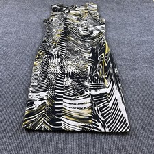 Calvin Klein Womens Size 4 Animal Scuba Exposed Gold Zipper Fitted Sheath Dress