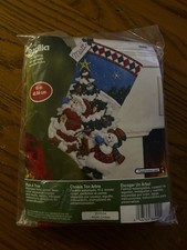 BUCILLA FELT PICK A TREE SANTA  SNOWMAN 16" STOCKING KIT 86440 New Unopened