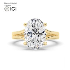 Oval Diamond Engagement Ring 14k Yellow Gold Labgrown 3.10 Ct Solitaire