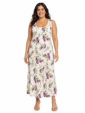 Lauren Ralph Lauren Purple Floral Maxi Dress Summer Garden Size 12