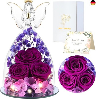 Ewige Rose Engel Geschenke für Frauen, Engel Figur Geschenk Weihnachten, 