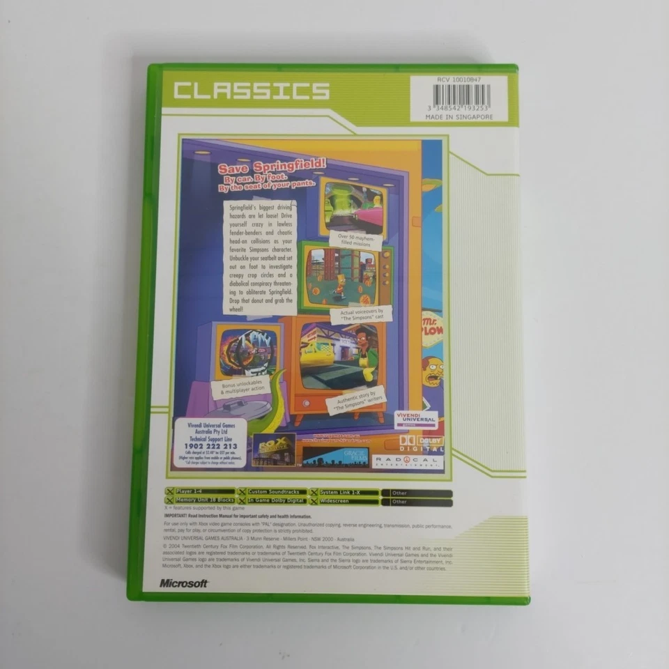 The Simpsons Hit & Run - Xbox Game Classics PAL Complete with Manual - Image 4 of 4