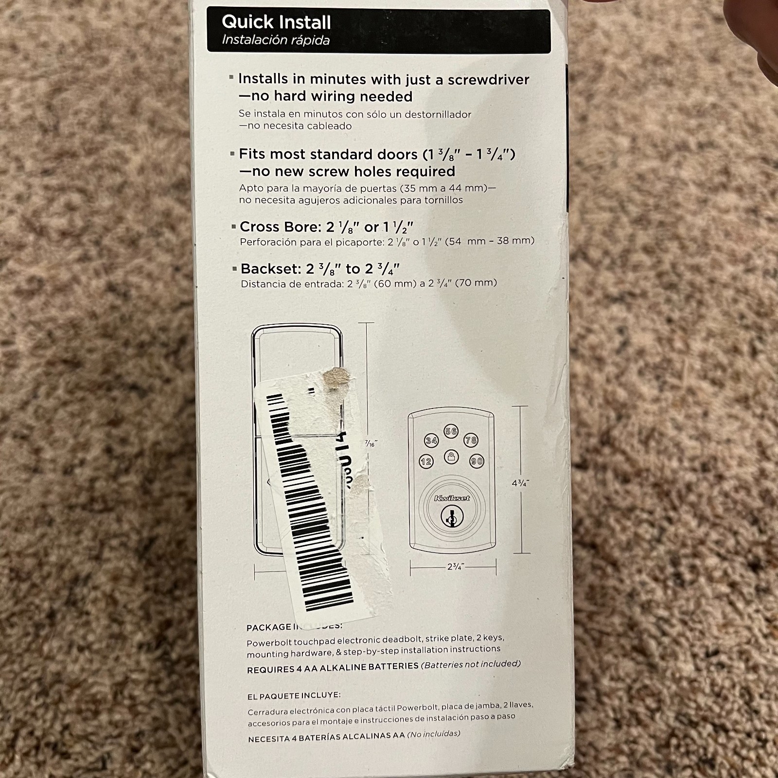 Kwikset Powerbolt2 Satin Nickel Single Cylinder Electronic Deadbolt Keypad 
