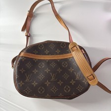 Louis Vuitton Monogram Brown Shoulder Bag with Zip Closure and Gold Hardware