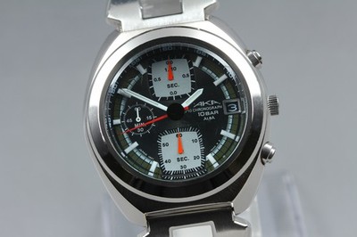 Vintage 1996 Seiko V657-6030 ALBA AKA Black Chronograph Quartz Watch From Japan