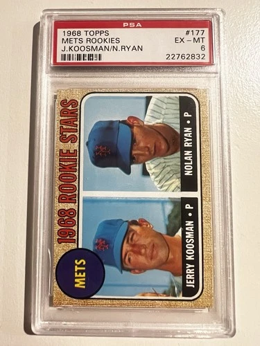1968 Topps #177 Mets Rookies Nolan Ryan Jerry Koosman Rookie HOF PSA 6 Ex-Mt