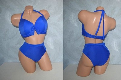  NEU  Royalblauer High Waist Ripped Bikini von SHADE & SHORE, Gr. 38 D