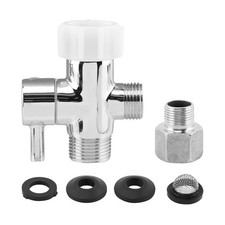 3 Way Bidet T Adapter Shut Off Valve 7/8in x 7/8in Toilet Tee Connector