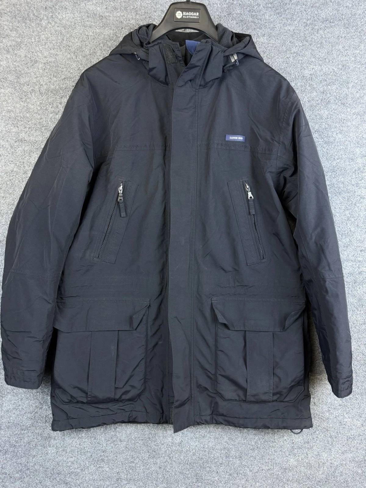 Lands End Squall Winter Parka Jacket Mens L 42-44 Waterproof Windproof Coat image 9