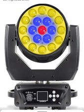 DJCLUB Moving Head DJ Lighting 19x15W Zoom Beam Wash DMX Light Lyre RGBW 4In1