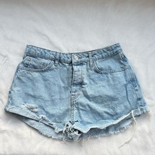 Forever 21 Light Wash Distressed Denim Shorts