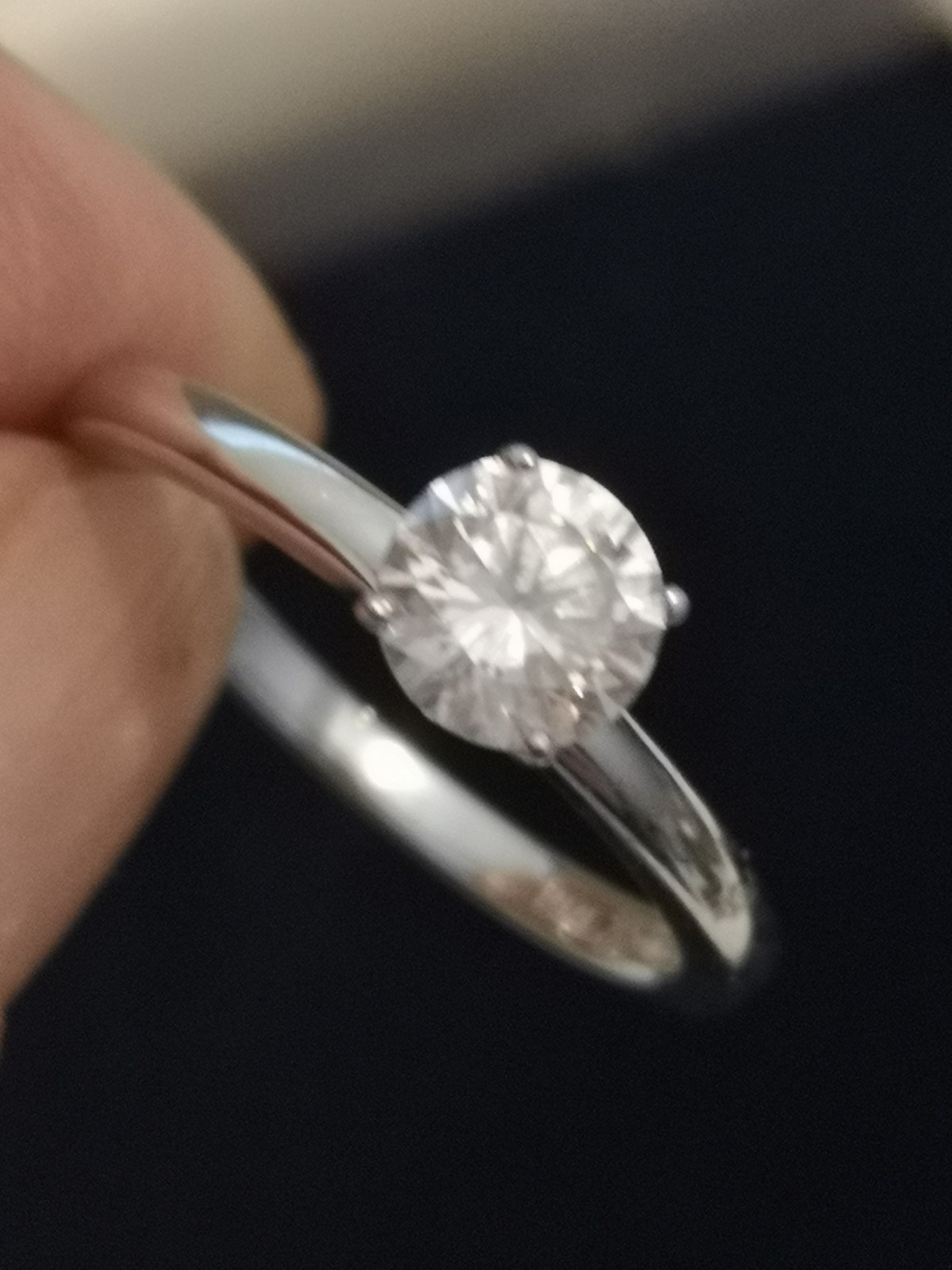 925 Sterling Silver Solitaire Ring  signed DQCZ s… - image 6