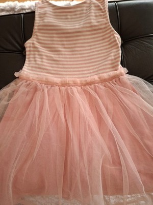 Mini Boden Jersey Kleid mit Tüllrock Sommer Gr. 140 Rosa