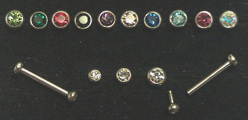 18 g 1/4" 2, 2,5 o 3 mm zirconi Tragus cartilagine elica orecchio narice borchia ~ SCEGLI COLORE - Foto 2 di 13
