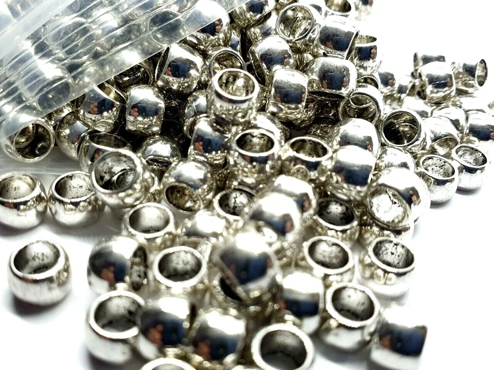 Rondelle Tibetan Style Euro Spacer Beads 7 X 5 Mm 4 Mm Hole 30 X Antique Silver - Image 2 of 4