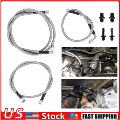 Stainless Steel Transmission Cooler Line Kit For 2003-2007 Dodge Ram Cummins 5.9L Diesel With 48RE
