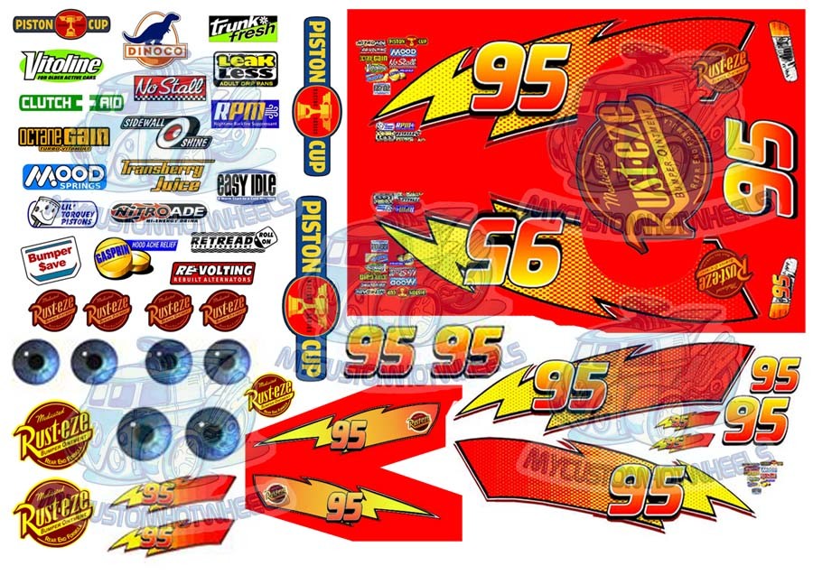 LIGHTNING MCQUEEN DECALS | Cars Movie Waterslide Decals in all popular  scales | eBay