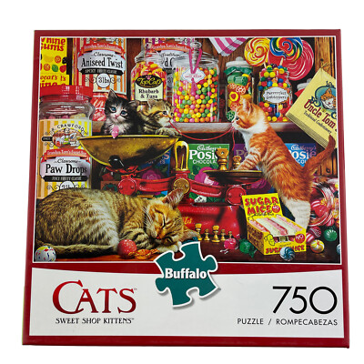 Buffalo Jigsaw Puzzle Cats Sweet Shop Kittens Candy Theme 750 Pieces